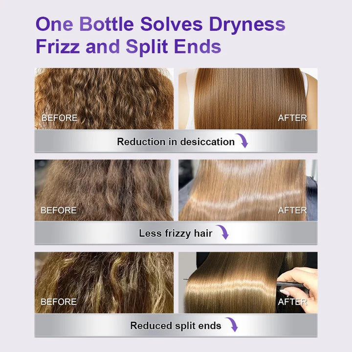 PURC Keratin Hair Treatment Leave-In Hair Mask Straightening Repair Damaged Frizz Smooth Shiny Hair Cream Hair Care Products