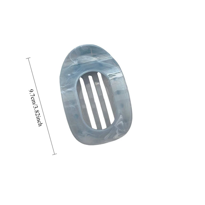 Fashion Oval Flat Hair Clips for Women New Design Leopard Large Flat Round Claw Clip French Acrylic Lying Down Hair Accessories