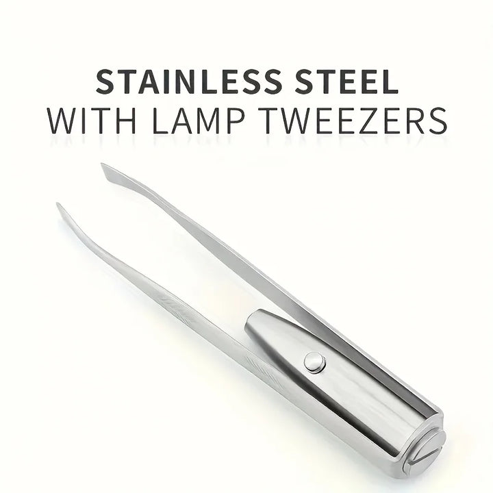 1/2pcs Upgraded LED Light Brow Tweezers Tool with Intelligent Design for Perfect Eyebrow Shaping and Fake Lash Application