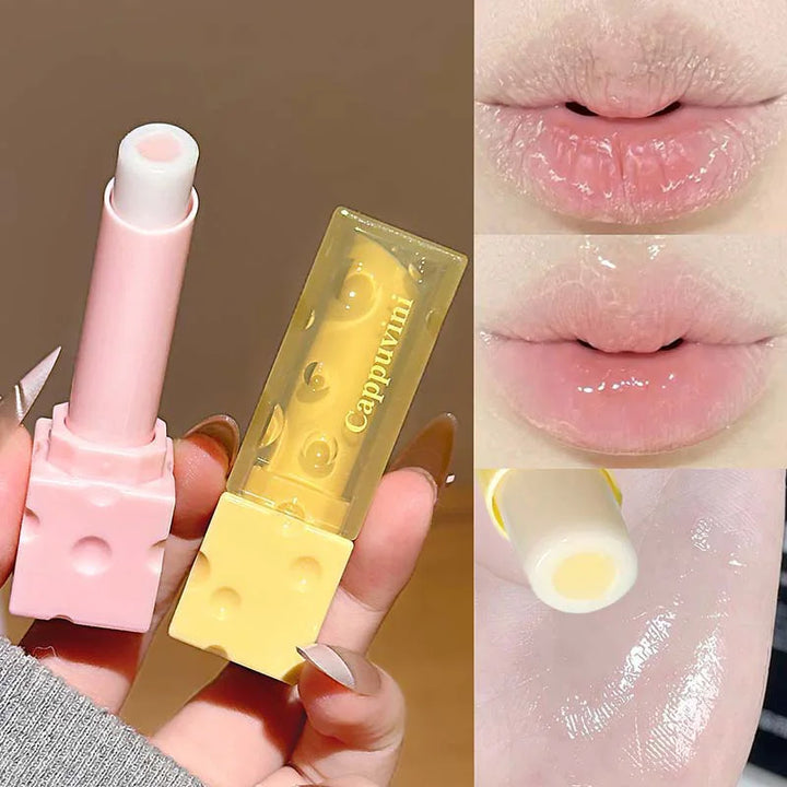 Cappuvini Cheese Lip Balm Long-Lasting Moisturizing Deep Moisturizing Non-Stick Repairing Anti-Wrinkle Anti-Cracking Lip Mask Lipstick Base