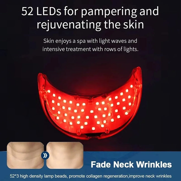 2025 7 Colors Photon Neck LED Mask Red Light Therapy Anti Aging Neck Beauty Mask Relaxation Treatment Anti-Wrinkle Skin Care