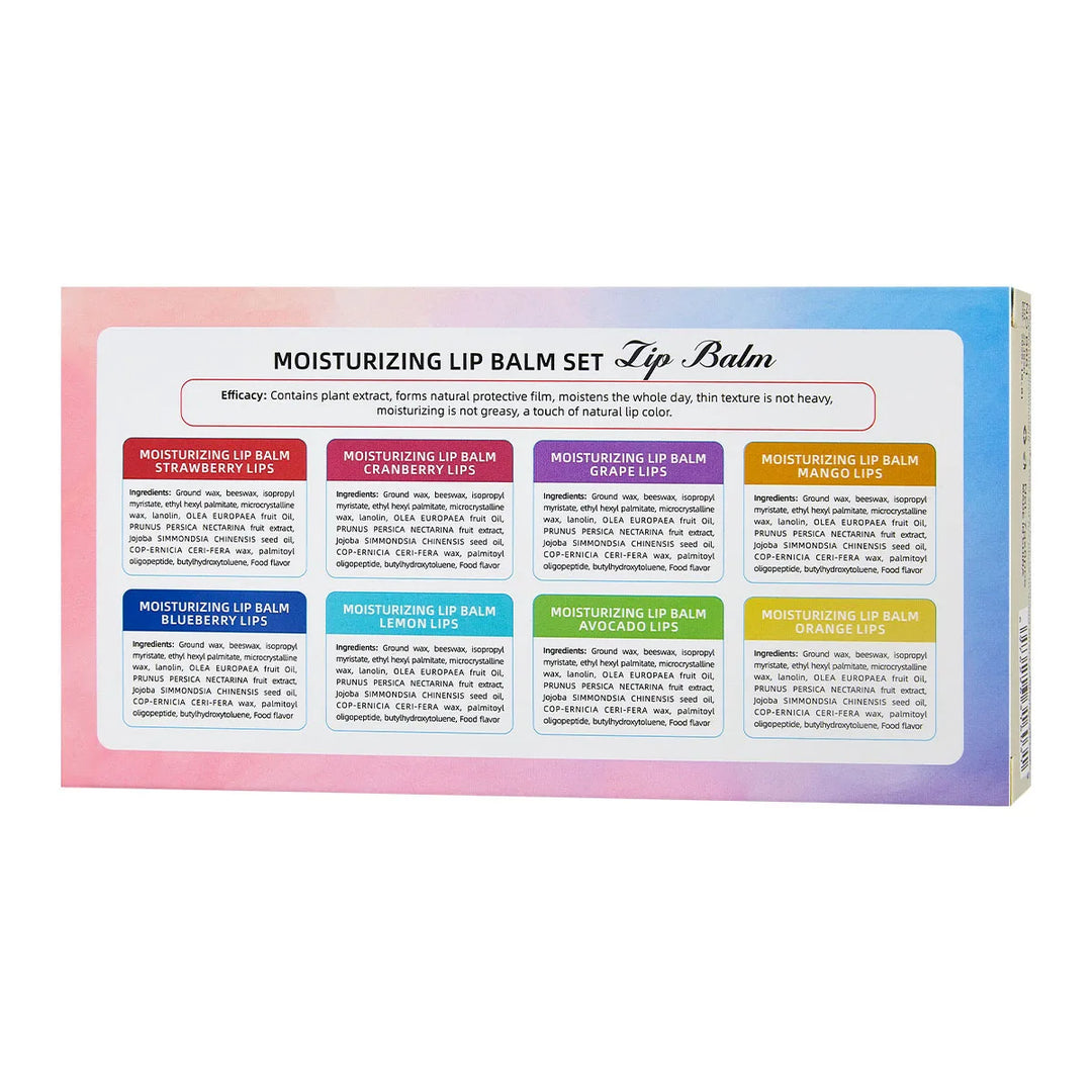 8 Pieces Vaseline Lip Balm Set Rose Lemon Flavor Moisturizing Anti-Dry Crack Long Lasting Nourishing Lip Mask Lip Care