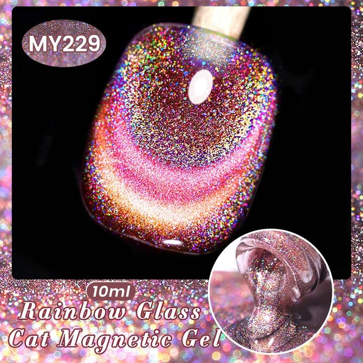 BORN PRETTY Sparkling Glass Bead Cat Magnetic Gel Nail Polish Flash White Spar Red Color Semi Permanent Soak Off UV Gel Varnish