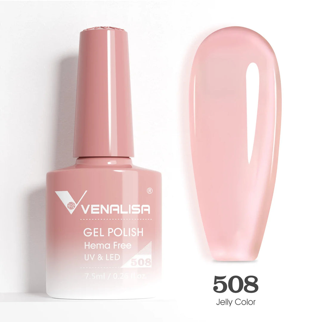 Venalisa HEMA TPO FREE Nail Gel Polish Glitter Gorgeous Full Coverage Soak Off UV LED French Nail Jelly Pink Nude Collection