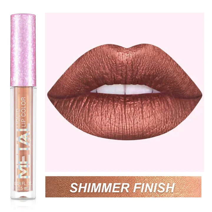 Metallic No-stick Cup Lip Gloss Glitter Matte Moisturizing Waterproof Long Lasting Lip Glaze Liquid Lipstick Lip Makeup Cosmetic
