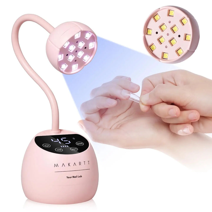 Makartt UV LED Nail Lamp - Gooseneck UV Light for Gel Nails Cherie Cordless USB 39mW/cm² Gel Lamp with 4 Times & Auto Sensor