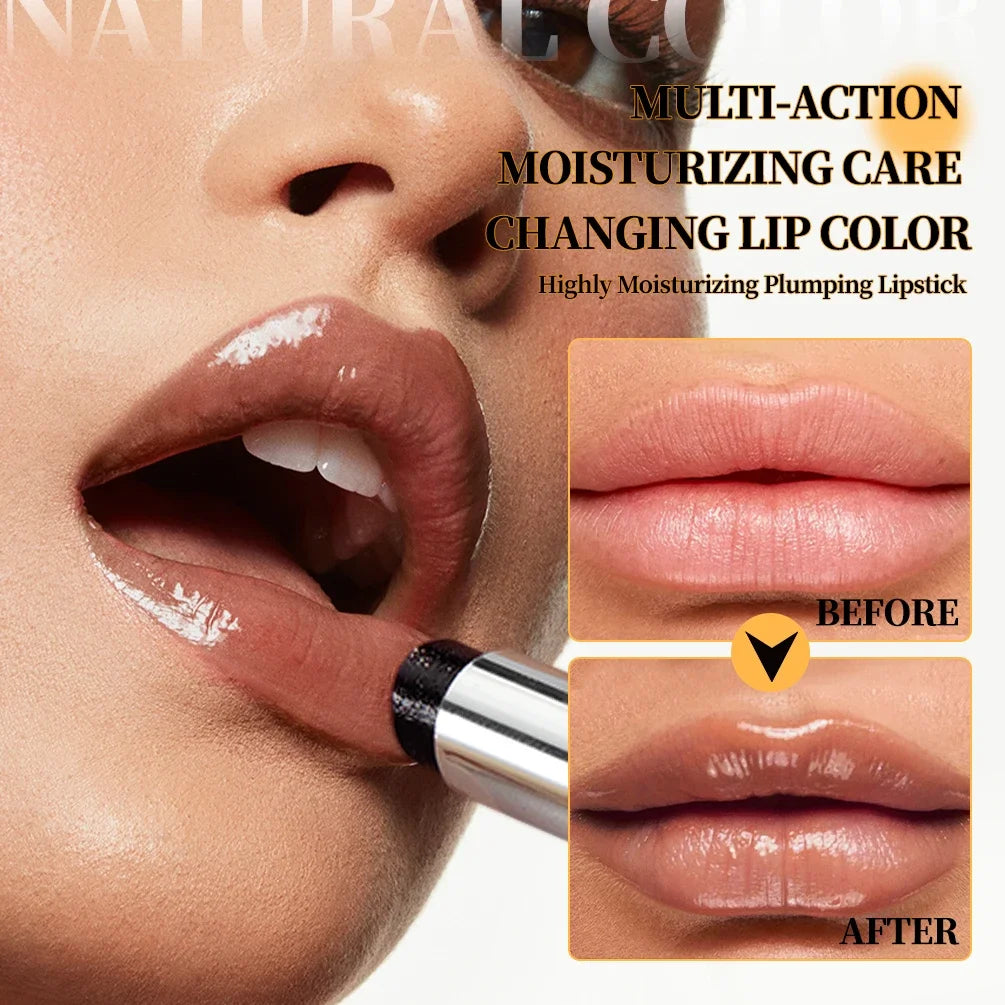 QIBEST Natural Sheer Lip Balm Moisturizing Honey Lipstick Tinted Lip Plumping Balm Smooth Enhancing Natural Color Lip Care