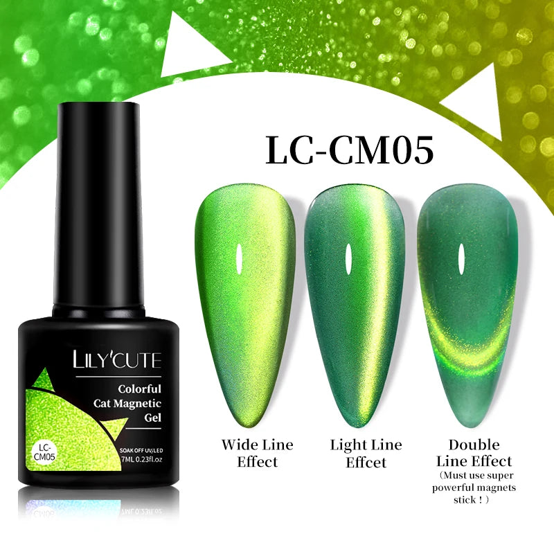 LILYCUTE 7ml 9D Cat Magnetic Gel Nail Polish Iridescent Magnet Semi Permanent Soak Off UV LED Manicure For Nail Art Gel Varnish