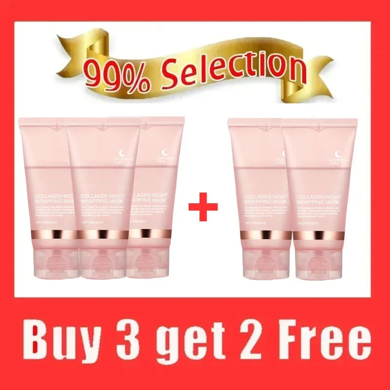 Collagen Peel-off Mask Night Wrapping Facial Mask Deeply Moisturizing Hydrating Firming Skin Facial Mask Daily Face Skin Care