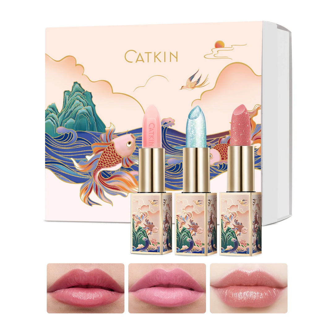 CATKIN Moonlight Lip Balm 3PCS SET Glossier with Nutritious Formulation for Instant Shine, Colour Changing Lip Balm