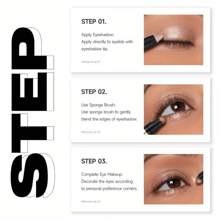 Metallic Glitter Eyeshadow Stick Matte Waterproof Shimmer Lying Silkworm Long Lasting High Gloss Pearlescent Eyeshadow Pen