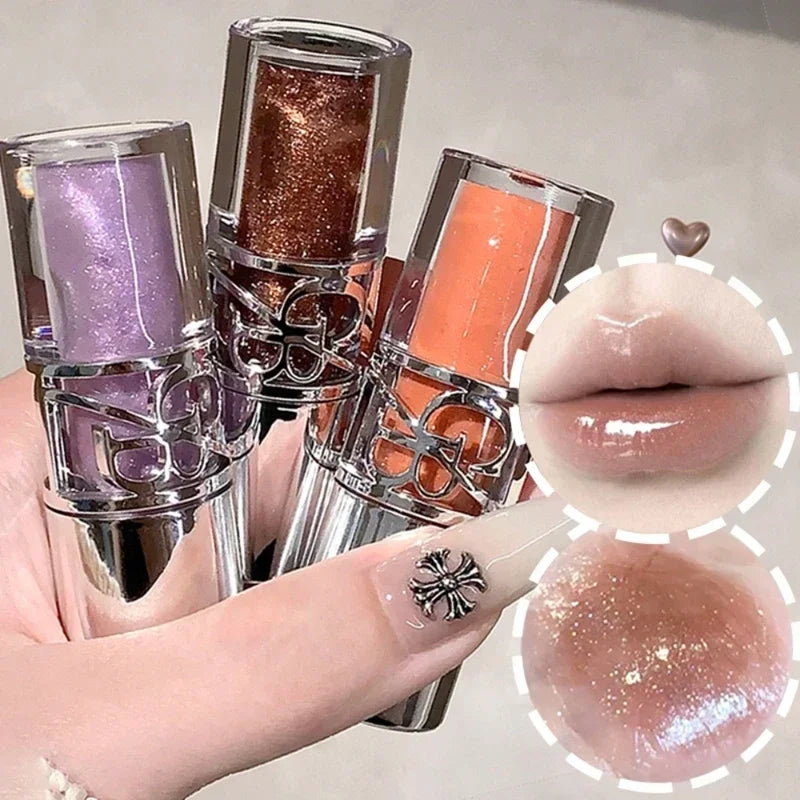 Transparent Moisturizing Lip Gloss Hydrating Drying Lips Mirror Lipstick Makeup Crystal Lip Oil Mirror Lip Glaze Tinted Plumper