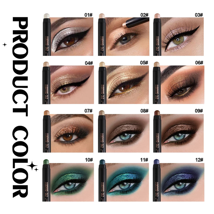 Eyeshadow Pen, Pearlescent Eyeshadow, Versatile, One-Touch Application, Non-Smudging, Waterproof Eyeshadow, High-Gloss, Delicate, Silky, Shimmering Liquid Eyeshadow