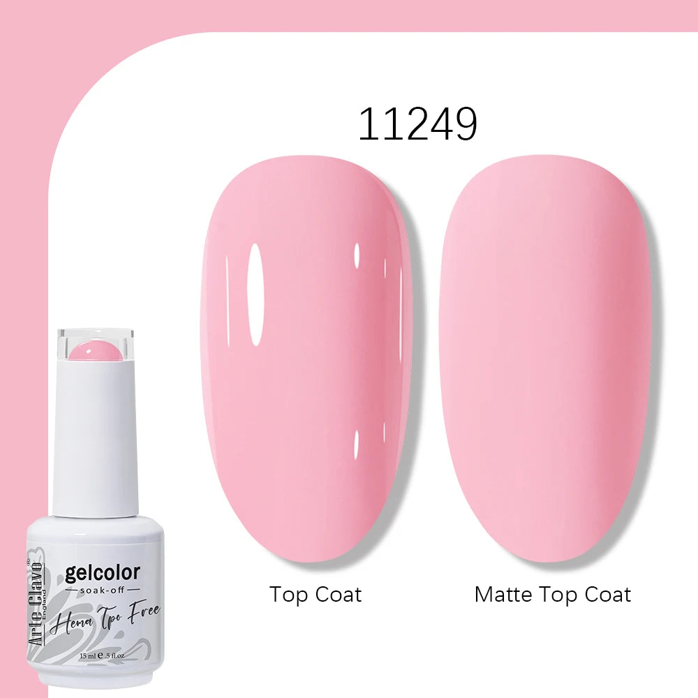Arte Clavo Solid Color Gel Nail Polish 15ml Soak Off UV LED Gel Semi-Permanent Glitter Polish For Manicure Nail Art Salon Gel