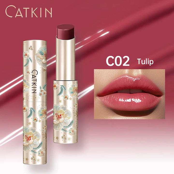 CATKIN GLOSSY LIP BALM Hydrating Lip Stick Lip Tint Lipstick Long Lasting 12H Hydration Moisturize, Protect & Soothe Dry Lips