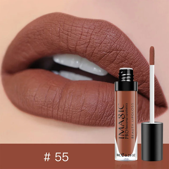 IMAGIC Lip Gloss Makeup Long Lasting Waterproof Lipstick Velvet Non-stick Cup 28 Colors Lip Tint Matte Sexy Red Liquid Lip Stick