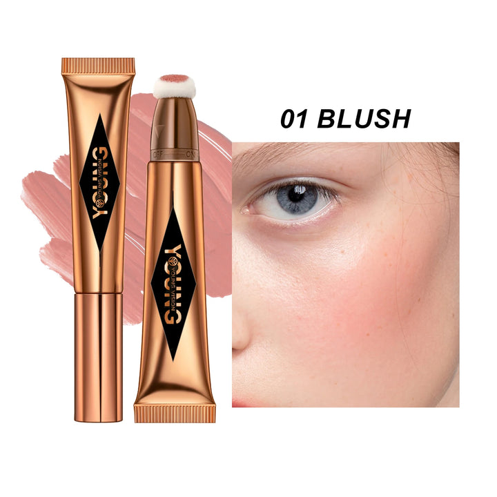 6-colour cushion cotton blush, skin-friendly highlighter that is not irritating, blends naturally without clumping.