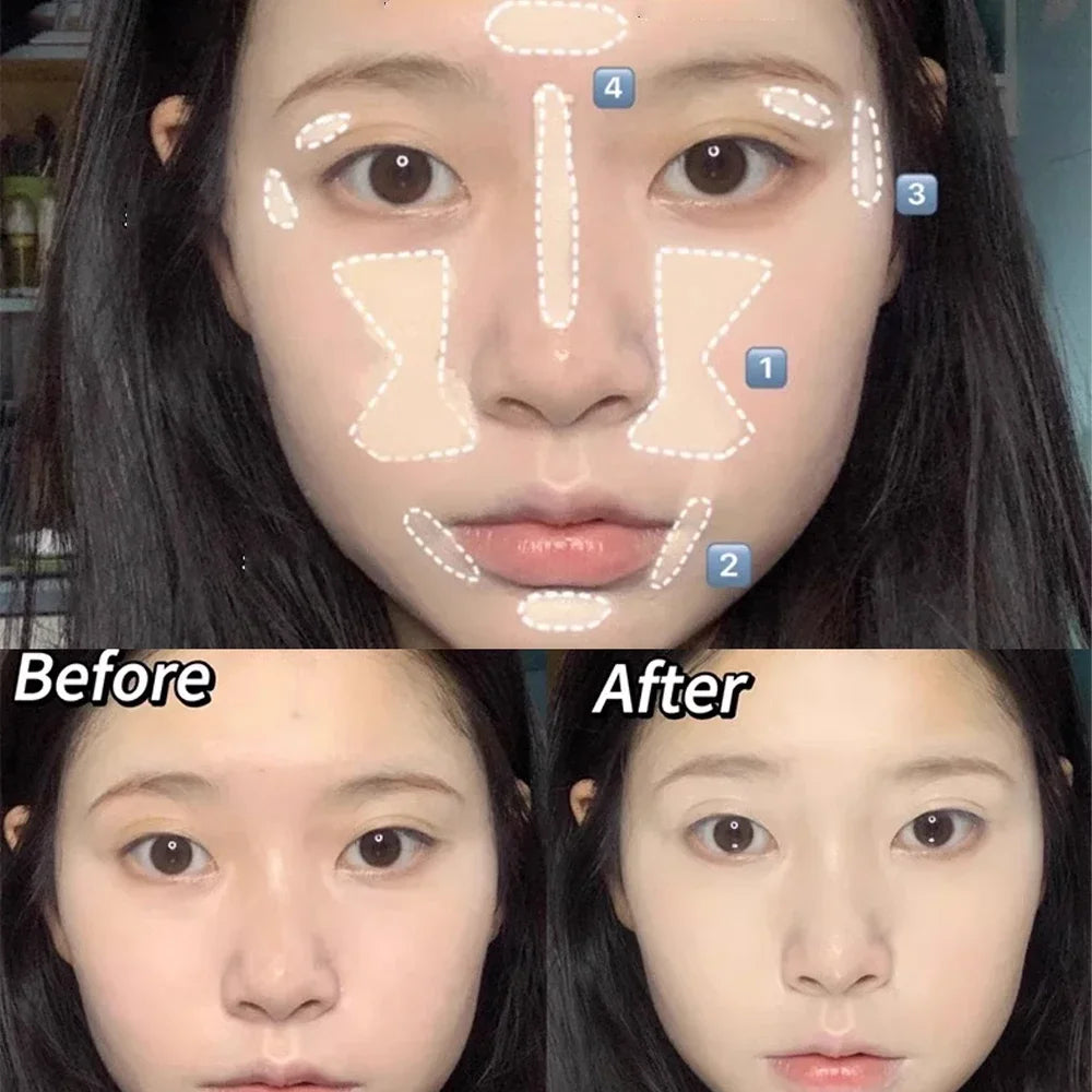 Pink Liquid Concealer Stick Moisturizing Waterproof Brightening Concealer Cream Lasting Cover Acne Spot Dark Circles Face Makeup