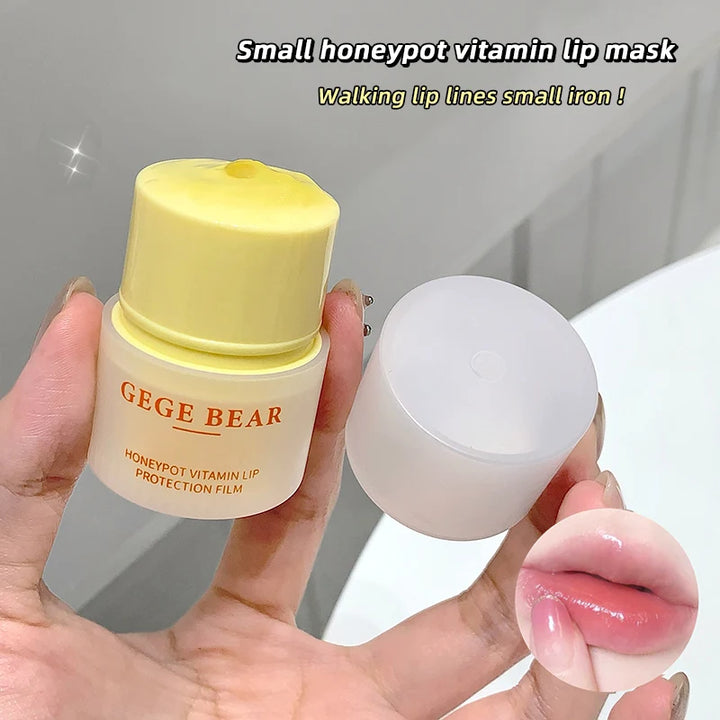 Gege Bear Small Honey Pot Vitamin Lip Mask Autumn and Winter Moisturizing Anti-drying Lip Balm