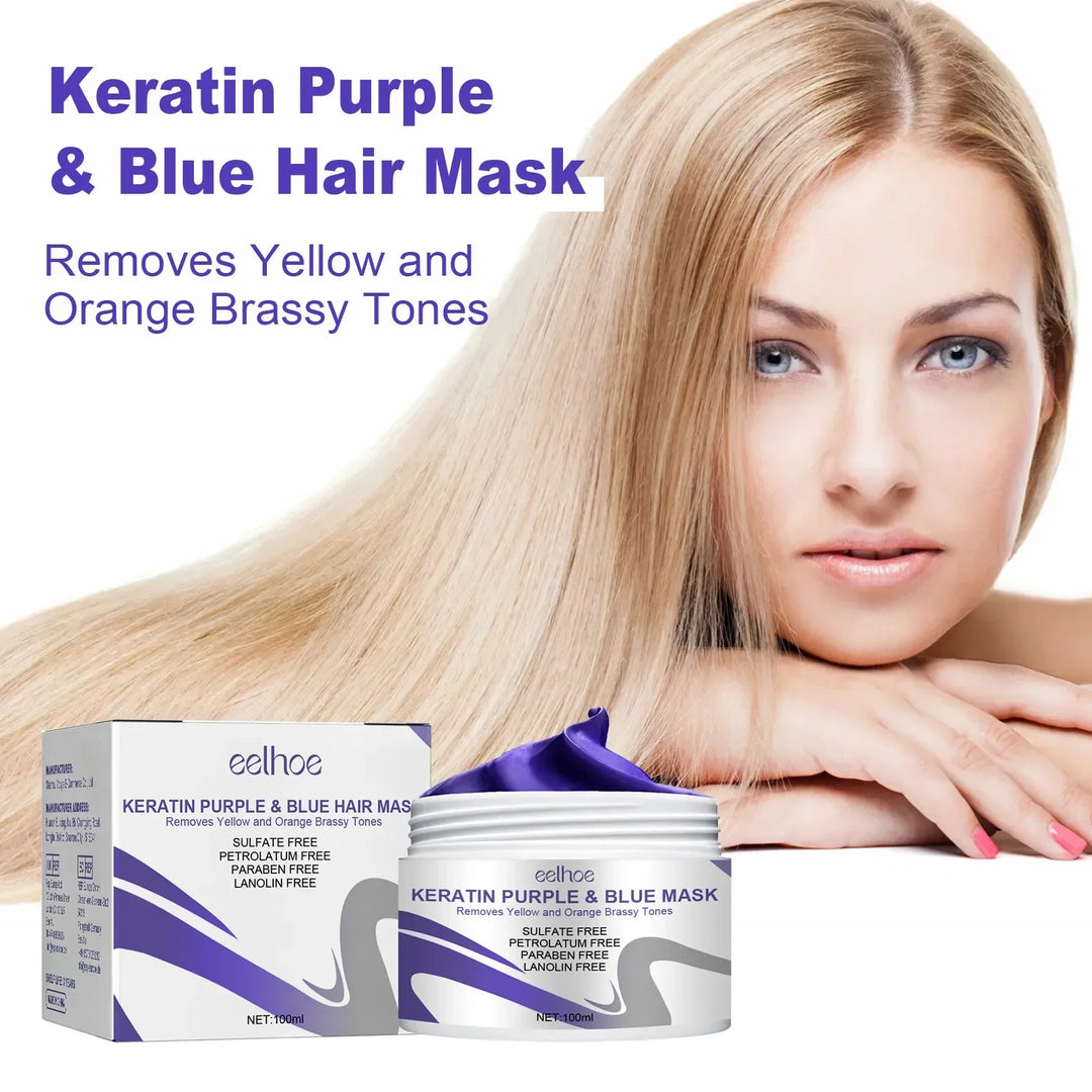 Get Gorgeous Hairs with Keratin Purple Hair Mask - Repair and Nourish Hair Mask for Dry & Damaged Hair Treatment 100ml