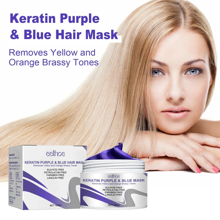 Get Gorgeous Hairs with Keratin Purple Hair Mask - Repair and Nourish Hair Mask for Dry & Damaged Hair Treatment 100ml