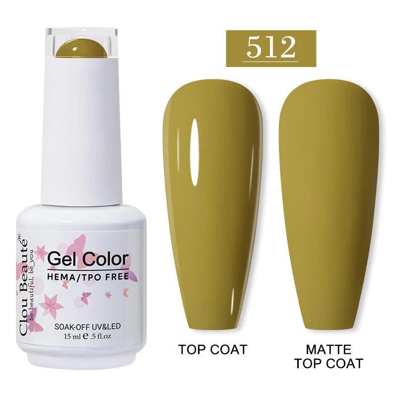 Clou Beaute 15ml HEMA TPO FREE Gel Nail Polish Vernis Semi Permanent UV Nail Art Varnish Lakiery Hybrydowe Manicure Gel Polish