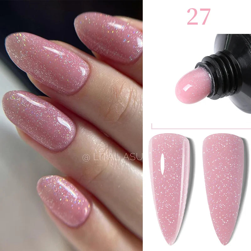 LILYCUTE 15ML Quick Extension Gel Nail Polish Nude Milk White Color Finger Prolong Acrylic Crystal Construction Hard Gel Varnish
