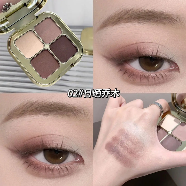 Eye Shadow Quad Sunset Magic Eye Shadow Plate (Pearl Matt Bright Ground Color, Daily Makeup Eye Shadow)