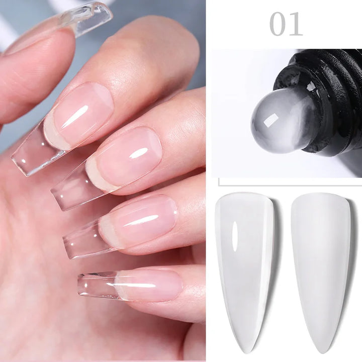 LILYCUTE 15ML Quick Extension Gel Nail Polish Nude Milk White Color Finger Prolong Acrylic Crystal Construction Hard Gel Varnish