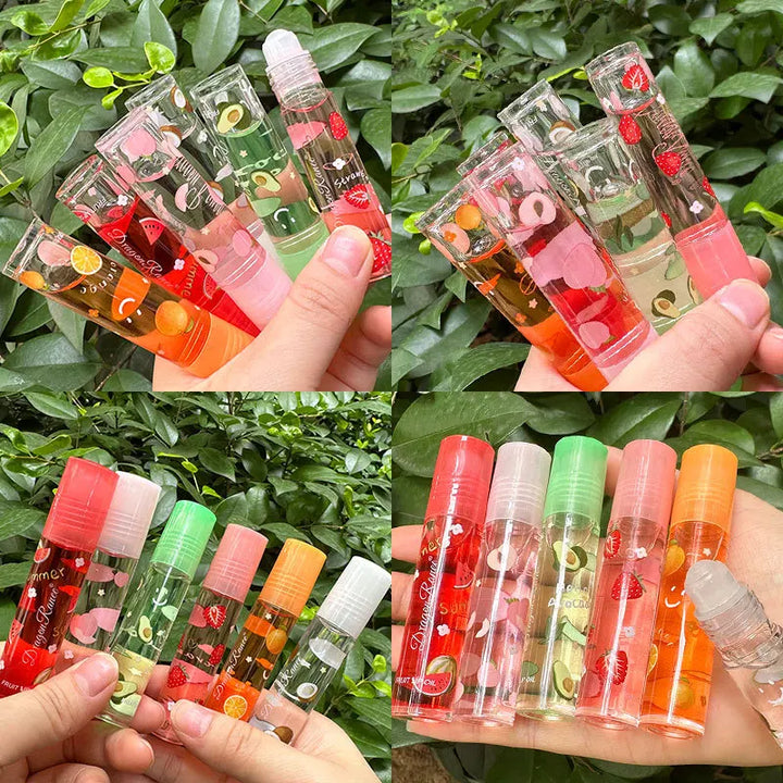 6 Color Plumping Clear Lip Oil Mirror Water Lip Gloss Lip Glaze Transparent Liquid Lipstick Moisturizing Fruit Lips Care Make Up