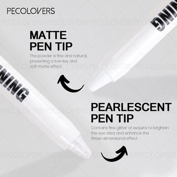 1PC Silvery Eyeshadow, White Eyeshadow, Eye Highlighter, Shimmering, Waterproof and Long-Lasting, Suitable for All Skin Tones
