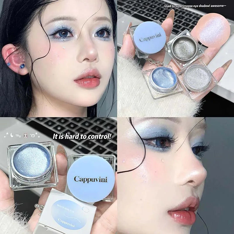 Liquid Gel Eyeshadow Pearl Glitter Body Highlighter Monochrome Diamond Shimmer Silkworm Brighten Highgloss Sequins Quick Drying