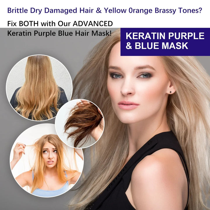 Get Gorgeous Hairs with Keratin Purple Hair Mask - Repair and Nourish Hair Mask for Dry & Damaged Hair Treatment 100ml