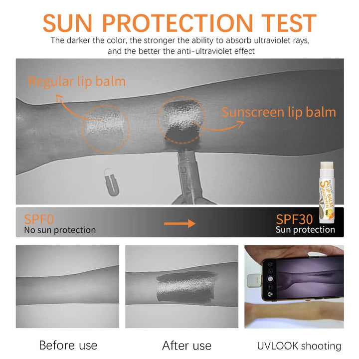 1 Piece Sunscreen Lip Balm SPF 30 UVA Protection Lips Moisturizer Watermelon Coconut Banana Flavor Colorless Lipstick Sun Care