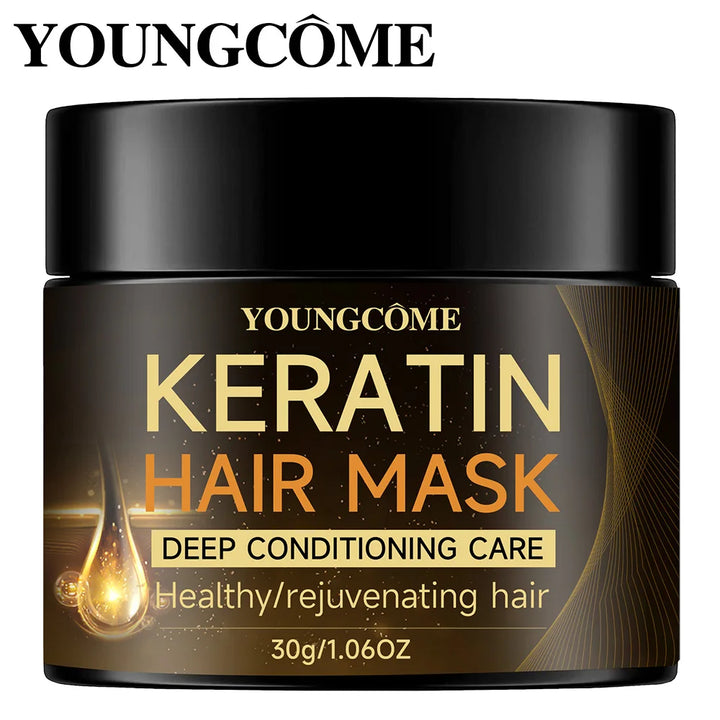  YOUNGCOME Keratin Hair Mask Moisturizer Conditioner Soft Smooth Frizz Damaged Hair Care Repair Hair Restore Shine Hair Mask