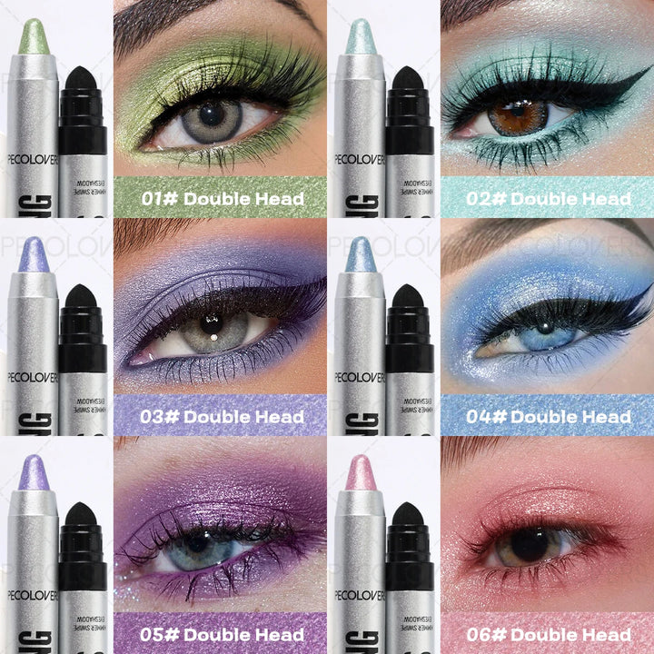 1 Pc High Color Rendering Shimmer Eyeshadow Pen, Shiny Colors Eye Shadow Stick, Eye-catching Eye Makeup, Music Festival Makeup
