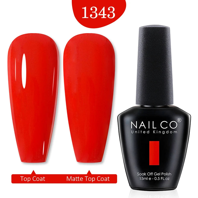 NAILCO Red Colors Series 15ML Nail Gel Polish Nail Supplies Semi Permanent For Nail Art Manicure Soak Off LED UV Hybrid Varnish