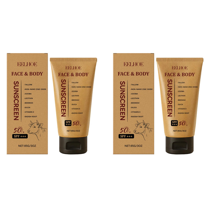 Beef Tallow Sunscreen Spf 50 Anti Sunburn UV Protection Cream Moisturizing Face Body Sunblock Matte Lightweight Non-Greasy ﻿
