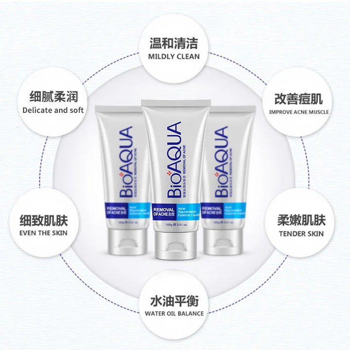 BIOAQUA Facial Cleanser  Anti Wrinkle Face Wash Foam skincare Face Cleanser Anti Acne Blackhead Remover Moisturizing Skin Care