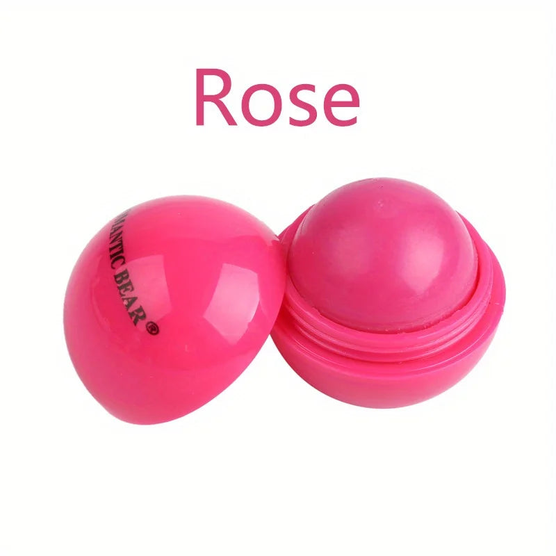 Cute Ball Shaped Lip Balm - Hydrating, Soothing, and Long-Lasting Lip Plumper with Non-Stick Cup for Preventing Frost Cracking a