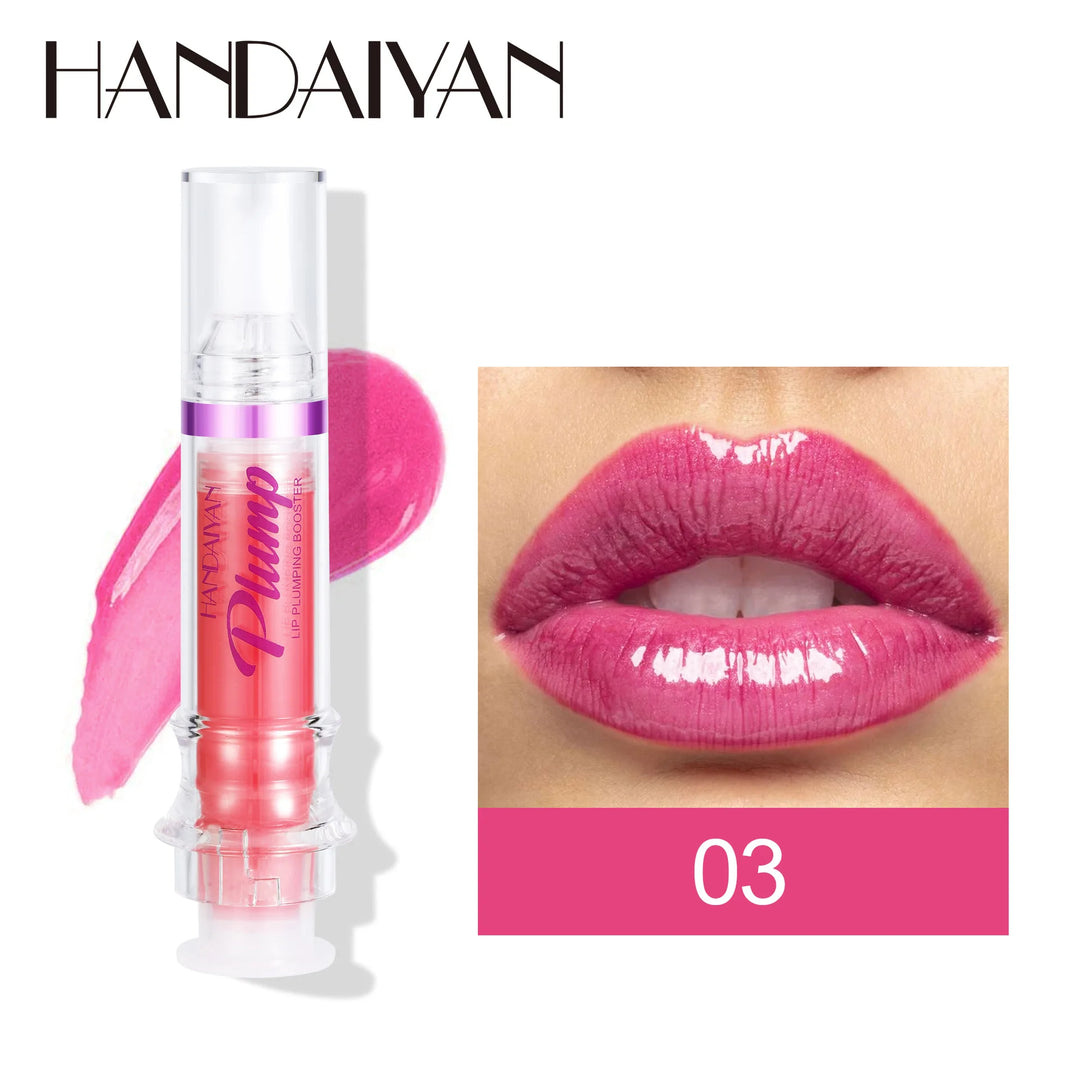 HANDAYAN 6 Color Lip Plumper Gloss Moisturizing Honey Oil Enhancer Transparent Shine Booster Makeup Beauty