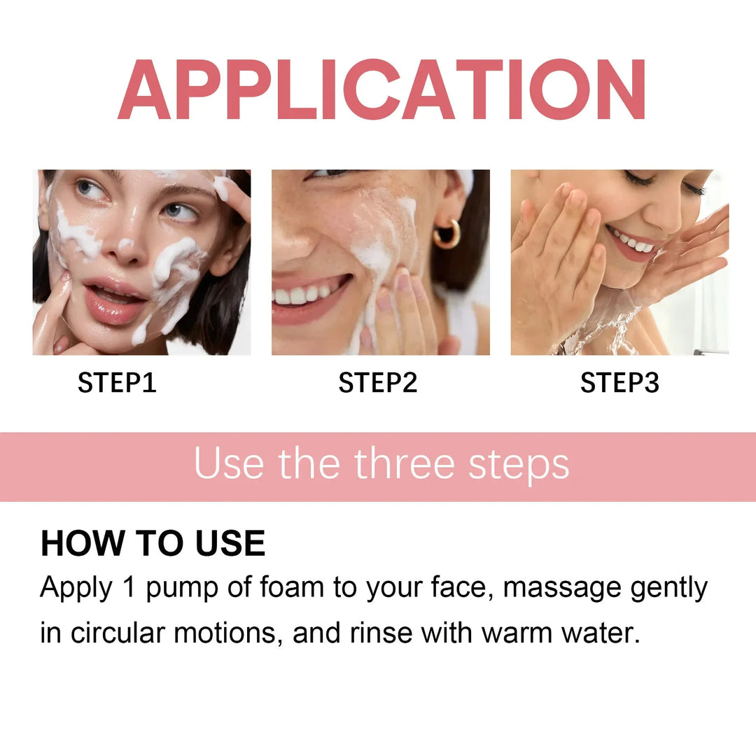 Hyaluronic Acid Cleansing Mousse Acne Removal Blackheads Oil Control Deep Exfoliating Peeling Shrink Pores Facial Cleanser Foam