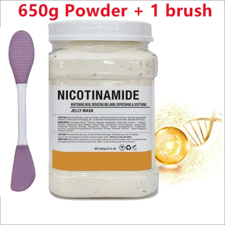650g Chamomile Hyaluronic Acid Facial Moisturizing Mask Powder with Silicone Brush Increasing Skin Elasticity Rose Jelly Mask