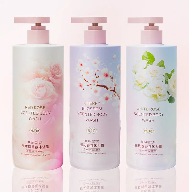 White Rose Red Rose Cherry Blossom Fragrance Body Wash 800ml Cleansing Oil Control Moisturizing Shower Gel