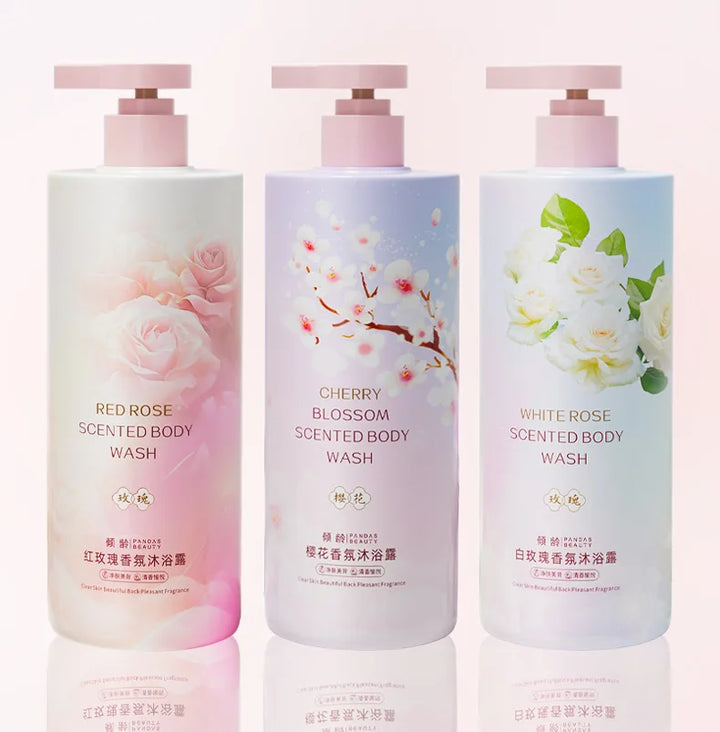 White Rose Red Rose Cherry Blossom Fragrance Body Wash 800ml Cleansing Oil Control Moisturizing Shower Gel
