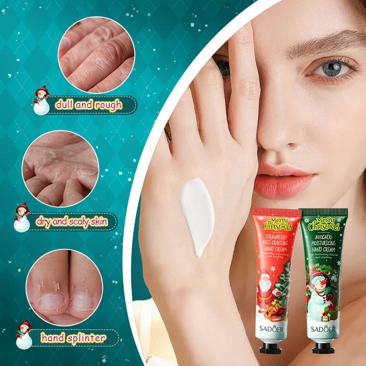8pcs/Set SADOER Christmas Hand Cream Lip Balm Skin Care Sets Moisturizing Plump lips lipstick lip plumper Lips Hands Skin Care
