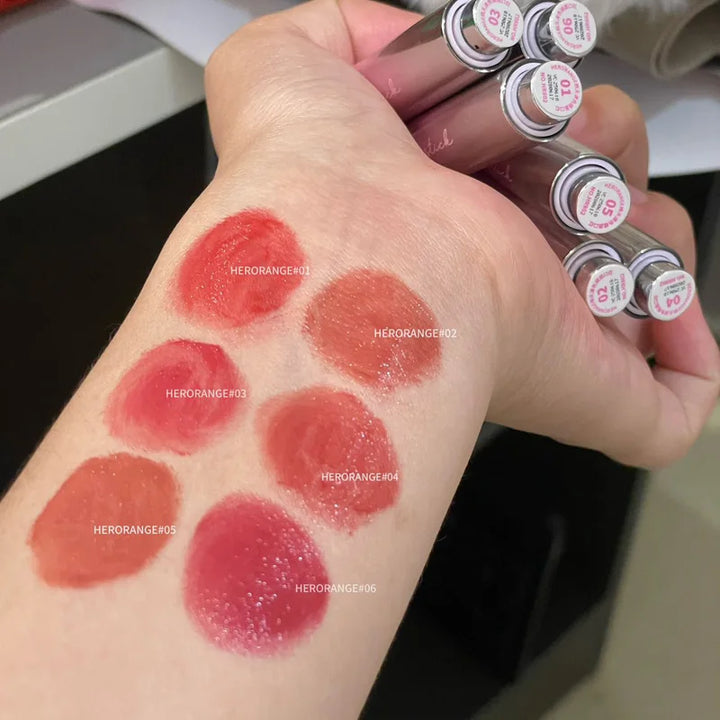 Rose Pink Solid Lip Gloss Mirror Lips Plumping Moisturizing Lipstick Nourishing Water Light Lip Tint Red Lip Glaze Korean Makeup