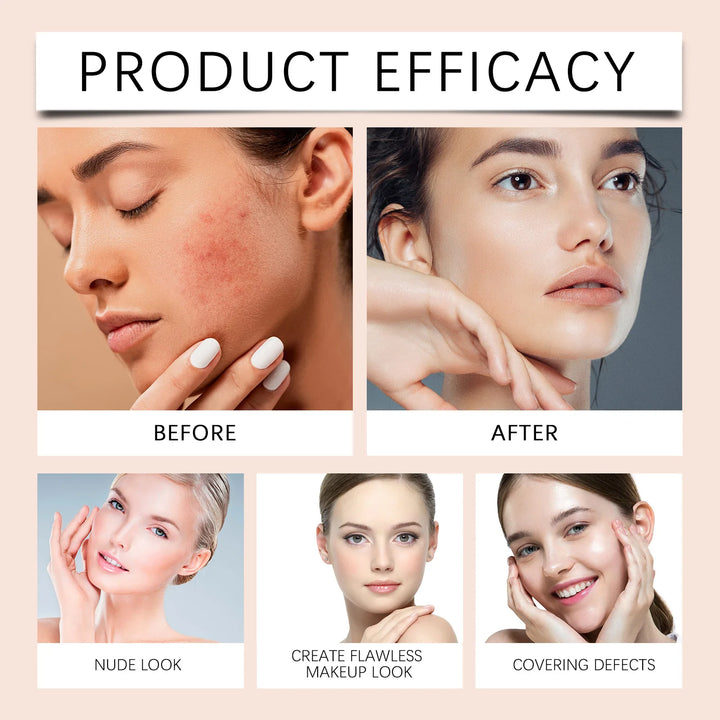 EELHOE BB Cream Foundation Face Primer Concealer For Acne Pores Blemishes Coverage Moisturizing Sun block Brightening Skin Tone