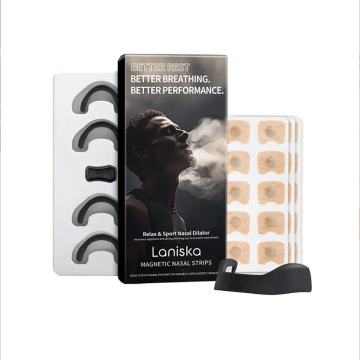 Sport Magnetic Nose Strips, Nasal Dilator for Breathing & Snore Reducing, Safe Skin-Friendly Starter Kit to Boost Oxygen Intake
