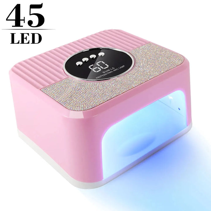 Professional 45LED UV Nail Dryer Lamp with LCD Smart Screen Gel Curing Drying Lamp Removable Base Pedicure Tool
